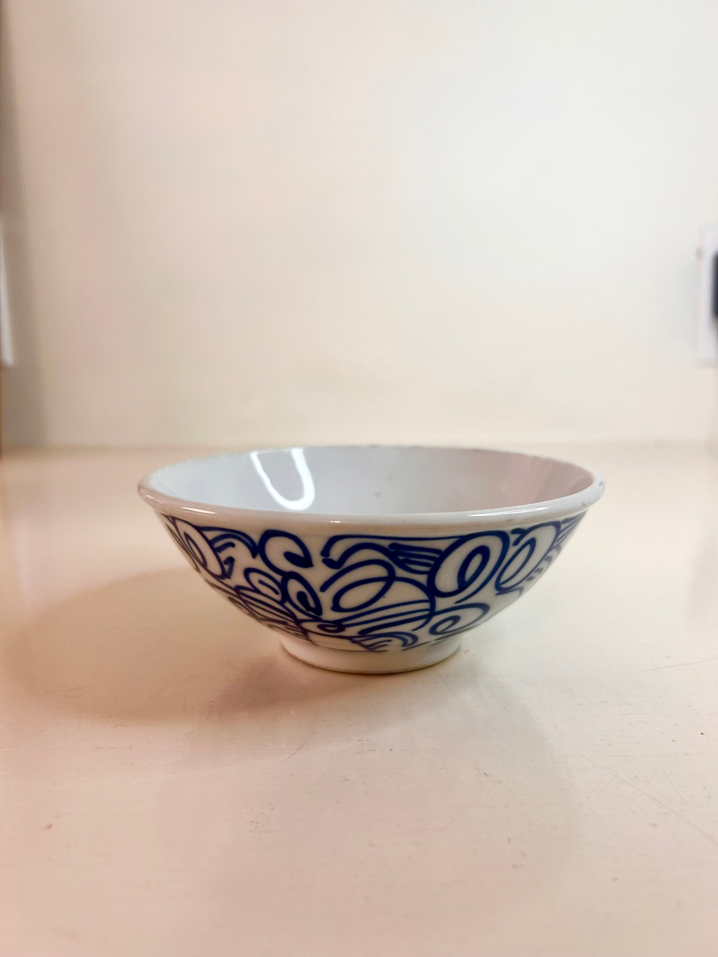 Blue and White Chinoiserie Style Porcelain Bowl