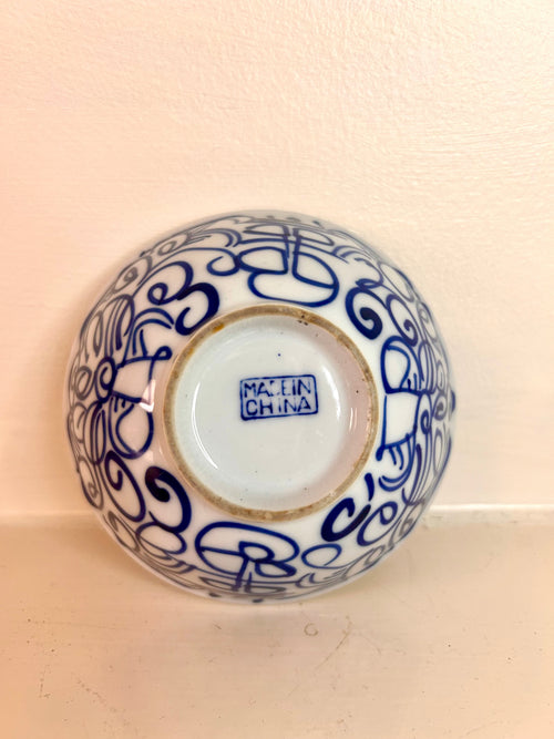Blue and White Chinoiserie Style Porcelain Bowl