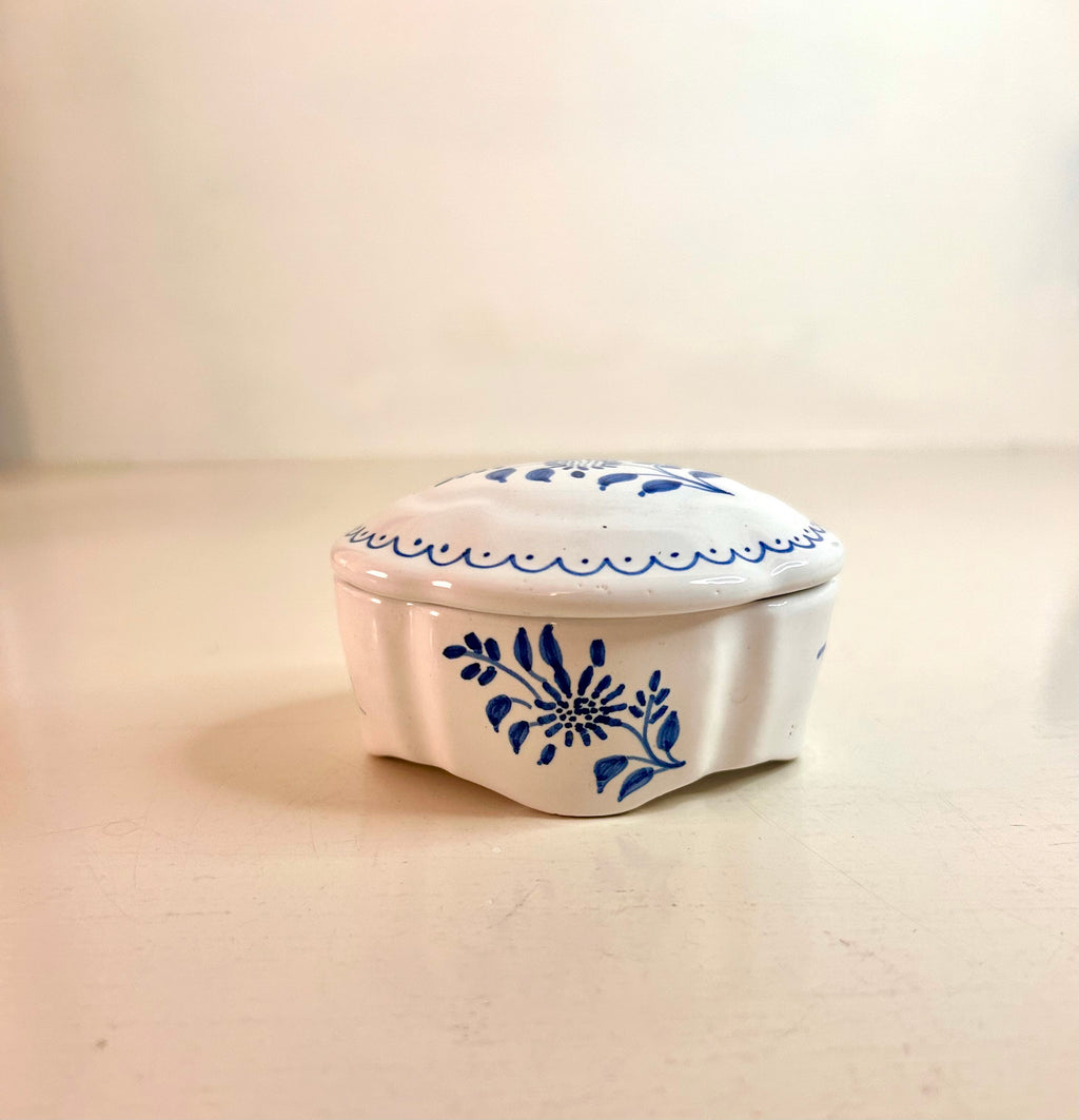 Vintage Figa's Spanish Pottery Hand Painted Trinket Box