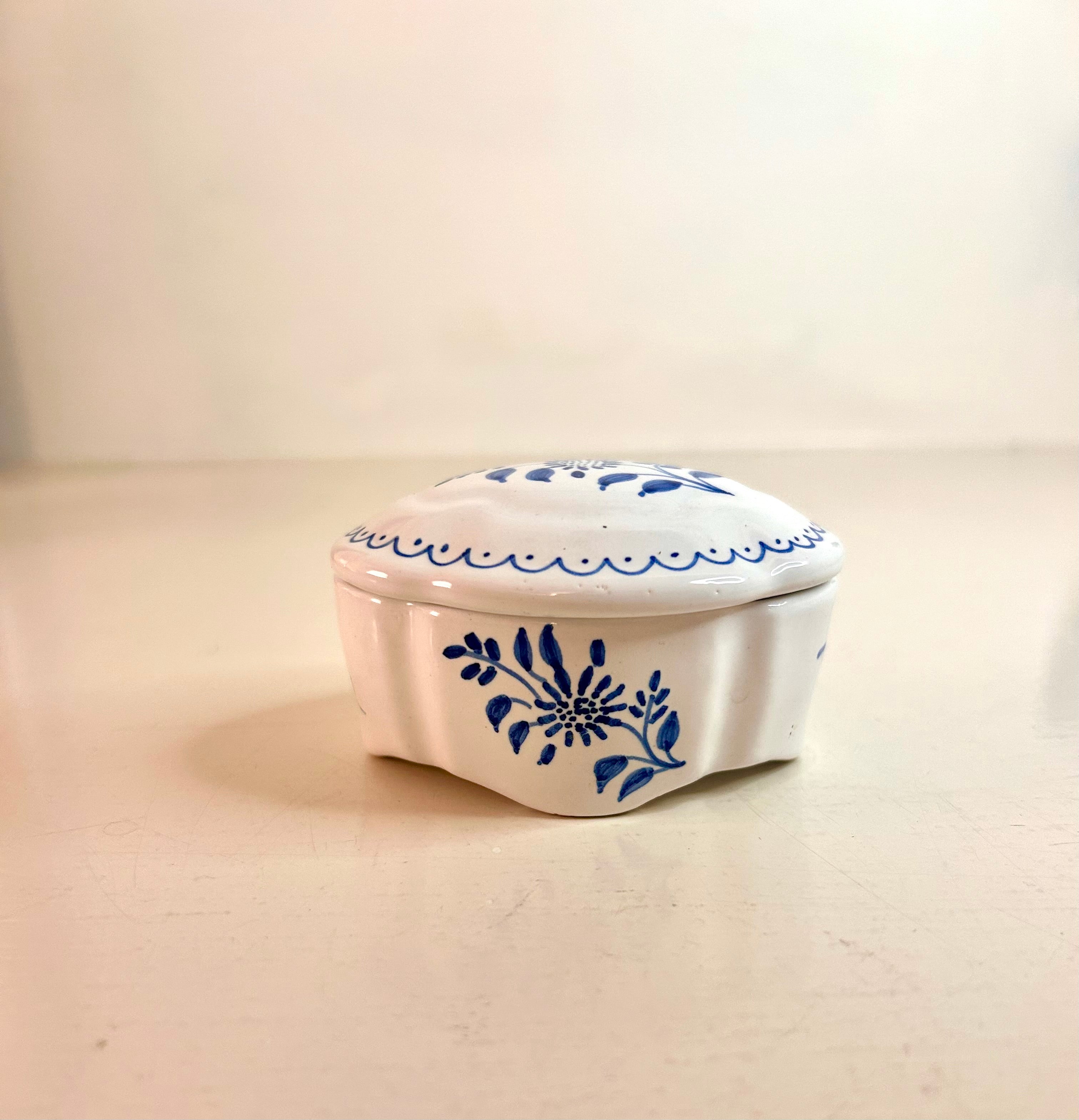 Vintage Figa's Spanish Pottery Hand Painted Trinket Box