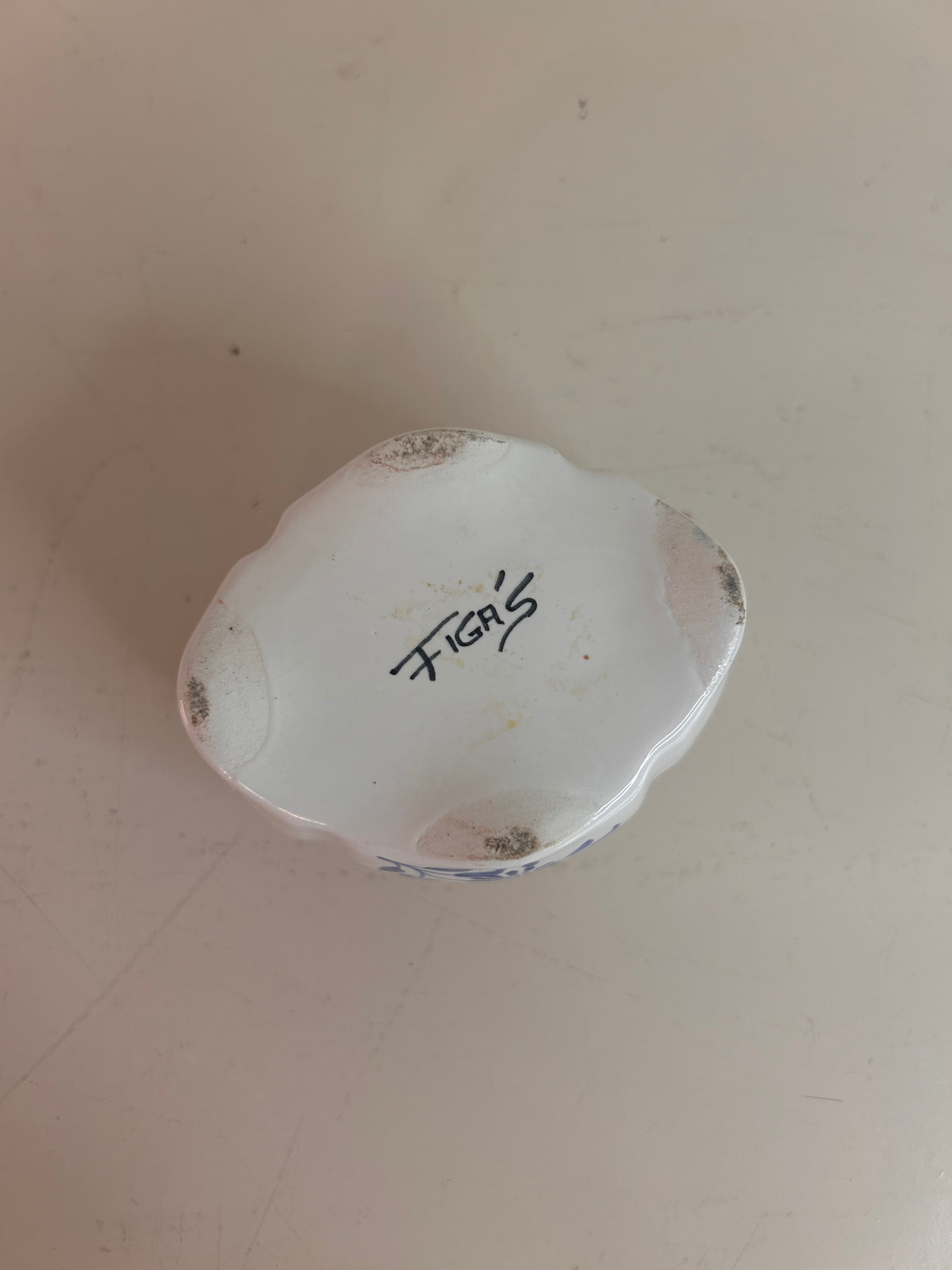 Vintage Figa's Spanish Pottery Hand Painted Trinket Box